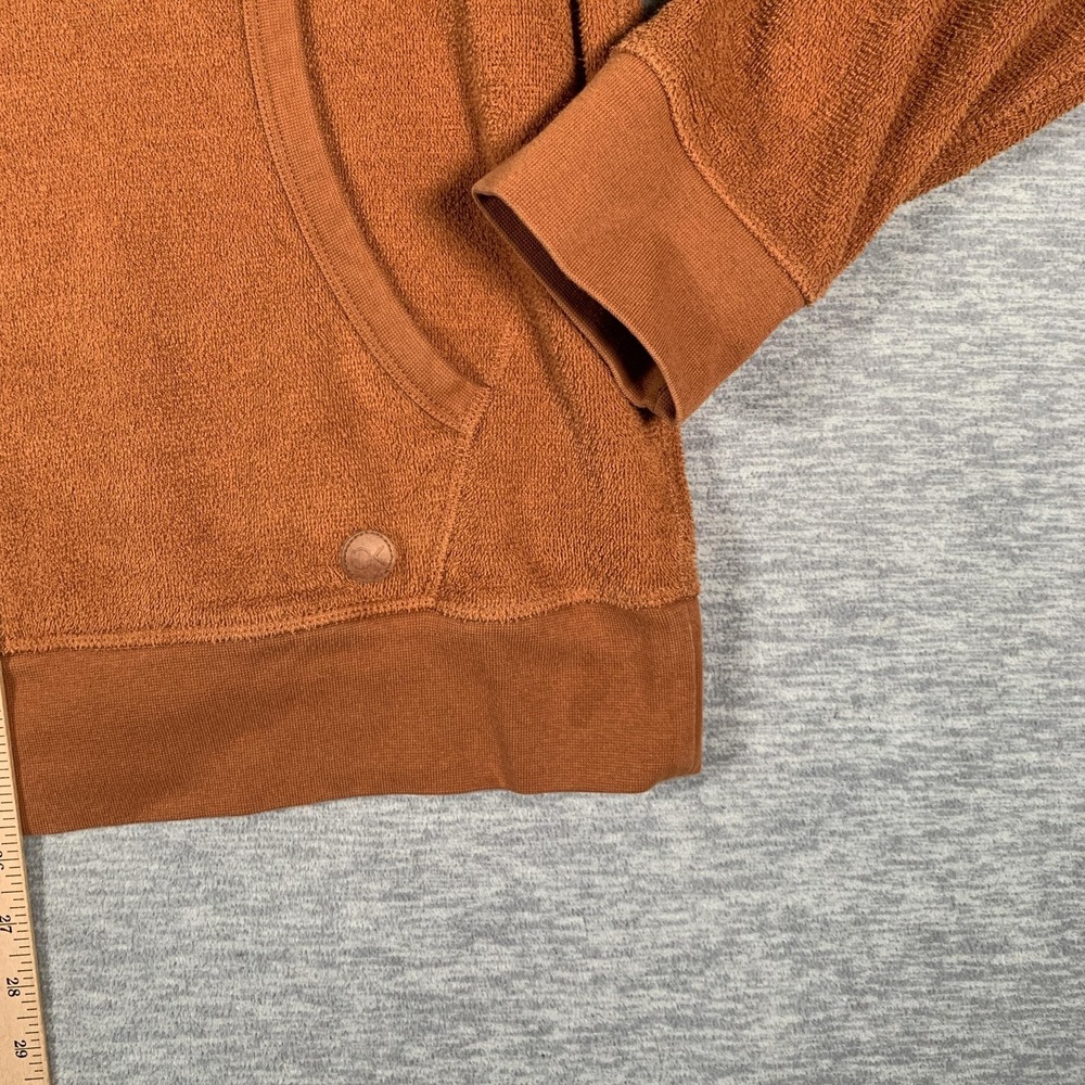 Outerknown Hoodie Sweatshirt Mens Large Orange 1/4 Zip Pullover Kangaroo Pocket - Picture 7 of 11